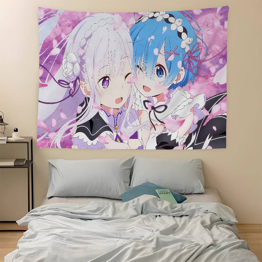 Re Zero Anime Hanging Bohemian Tapestry Hanging Tarot Hippie Wall Rugs Dorm Wall Hanging Home Decor