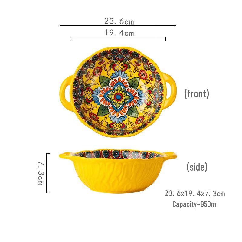 

Abay Ceramic Floral Ethnic Noodle Bowl