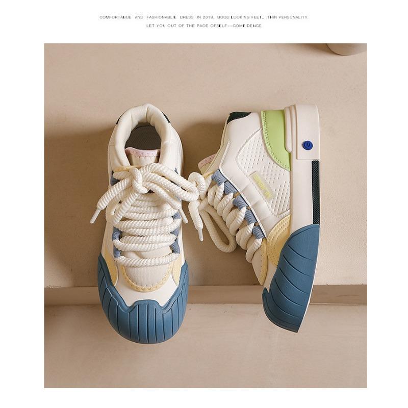 Autumn New Thick Soled Height Increasing White Shoes for Casual and Versatile Sports