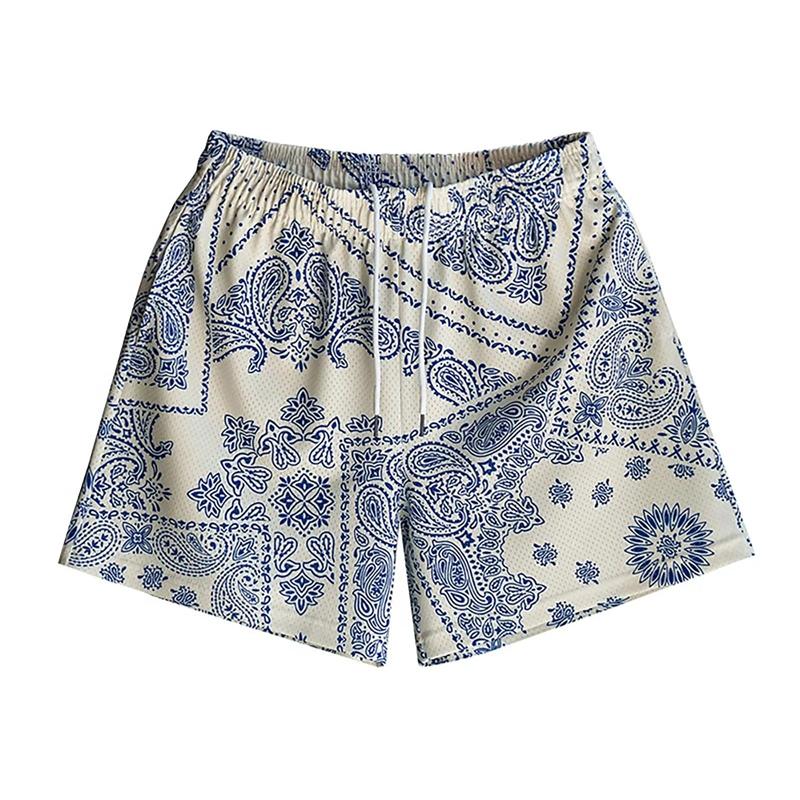 Trend Paisley Graphic Beach Shorts For Men Fashion Summer Streetwear Printed Short Pants Casual Hip HopTrunks