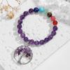 Natural Crystal Bracelet, Amethyst, White Pine, Beaded Bracelet, Bohemian Style, Bracelet, Jewelry