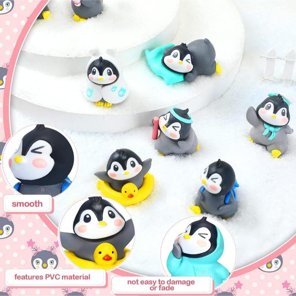 6 Pcs Penguin Miniature Decor Items Set for Unique Gift,Home,Living Room,Office,Restaurant Decor,Showpiece,Perfect Valentine Decoration Items