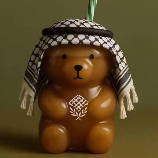 Cute Bear Glass Drinking Cup with Cap And Straw Clear Bear-Shaped Beverage Mug Novelty Coffee Beer Wine Cocktail Drinks Glassware for Cold Drinks