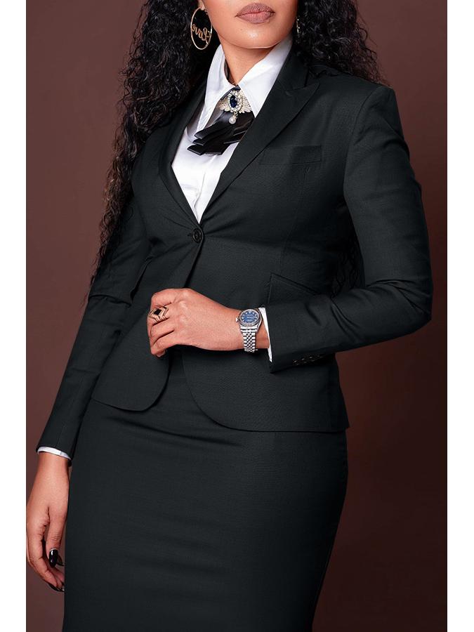 Blazer de Manga Larga con Falda con Abertura para Mujer, Estilo Europeo y Americano Transfronterizo, Otoño Invierno