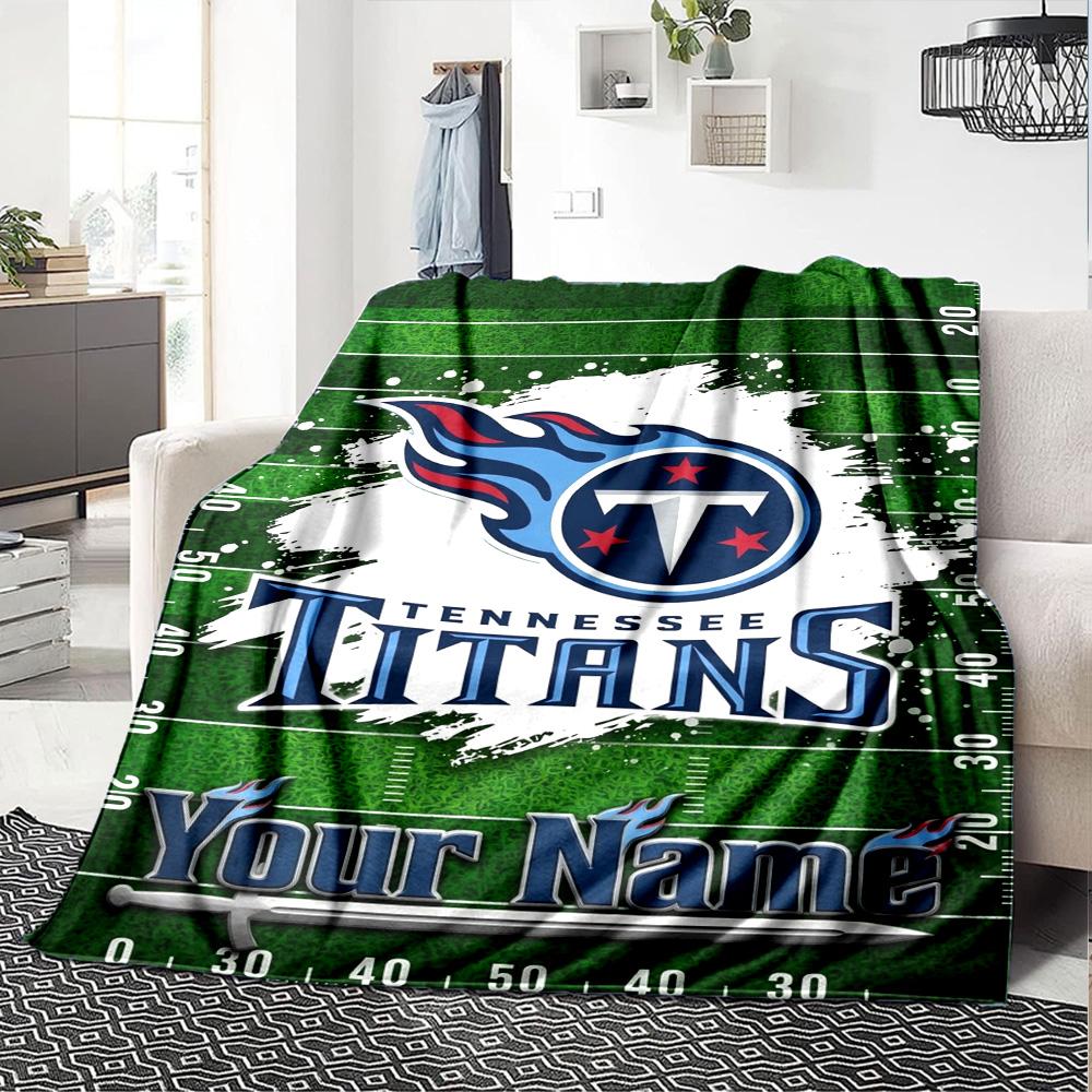 Name Custom Tennessee Titans Print Flannel Blanket High Quality Warm Comfortable Cover for All Seasons Perfect for Gifts Home Decor