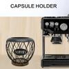 Artistic Iron Fruit Basket Inspired Coffee Pods Rack Open Structure Kitchen Office Storage Durable Metal Wood Materials