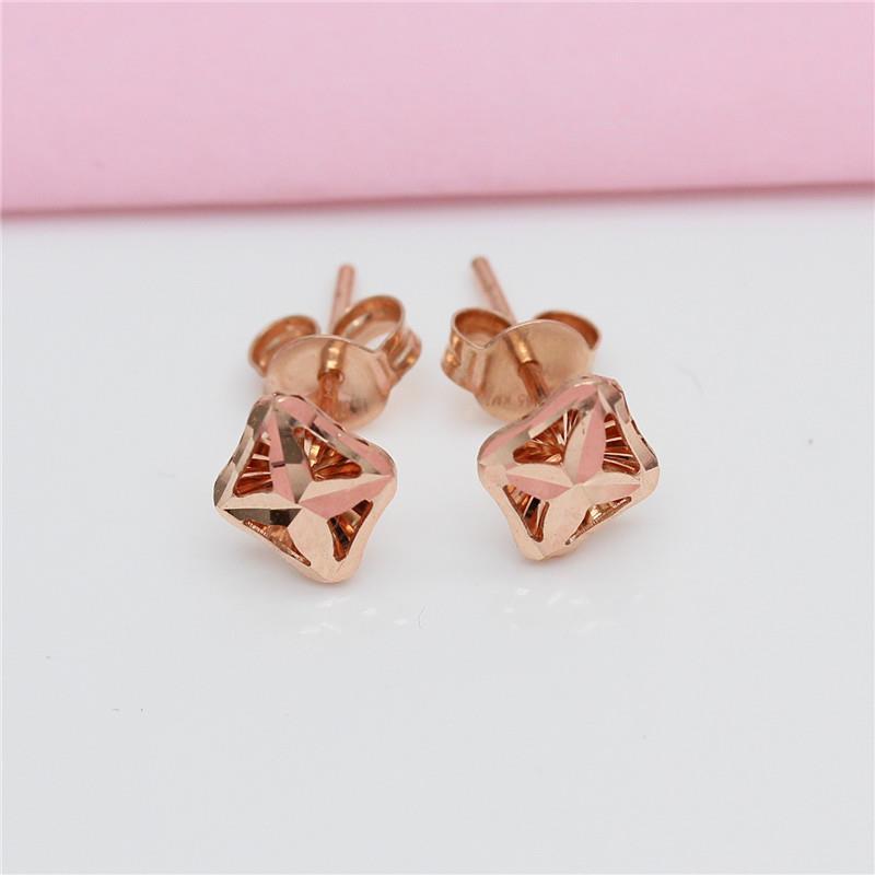 Purple Gold Hollow Stud Earrings Shiny Colored Gold Plated Rose Gold Exquisite Fashion Earrings