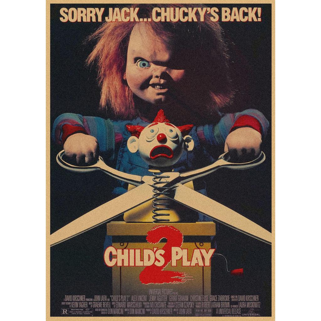 Bambola Assassina Chucky: Poster Cinematografico Retrò La Sposa di Chucky - Carta Kraft Decorazione Murale