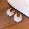 French resin geometric ear buckle new retro simple fashion earrings light luxury high sense niche earrings women