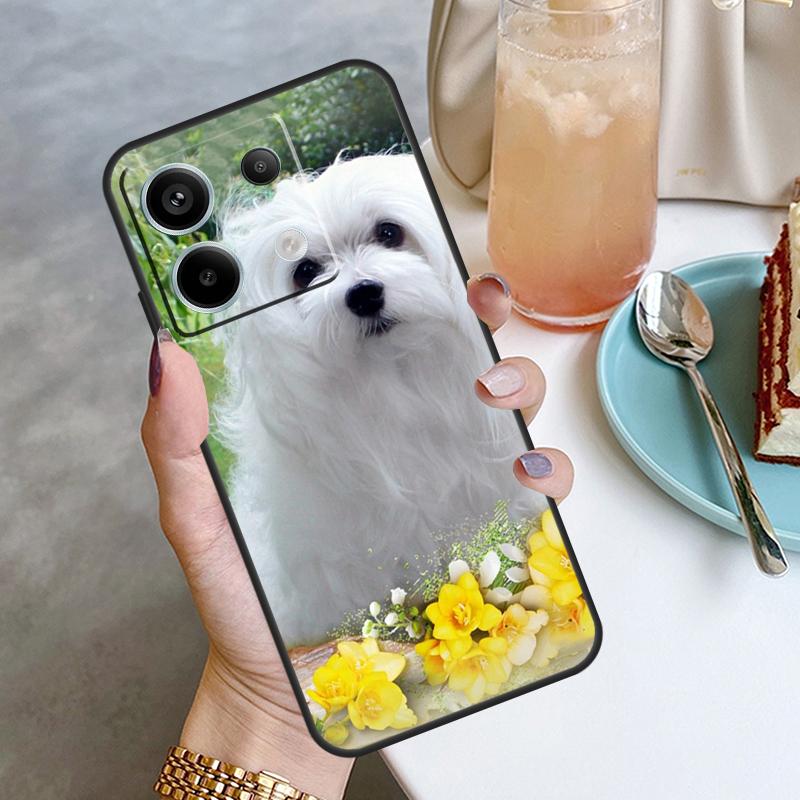 Cartoon Maltese Dog Case For Xiaomi Redmi Note 11 9 10 12 13 Pro Plus 9S 10S 11S 12S Redmi 12 10C 9C 13C Cover
