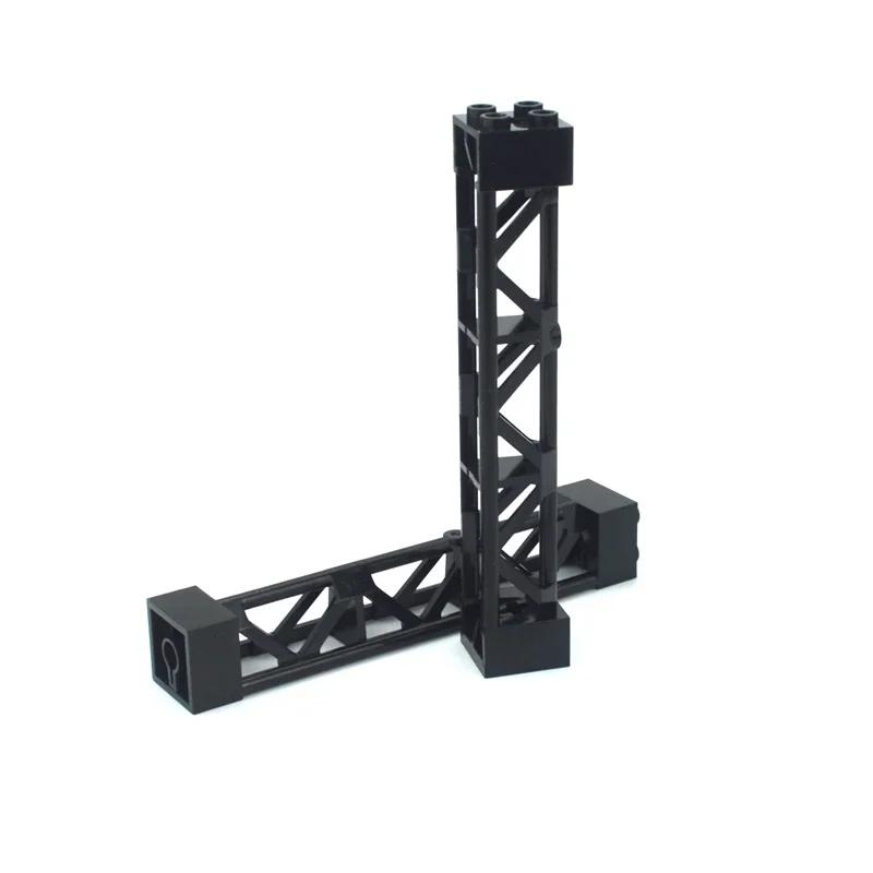 Building Blocks Imitating Steel Structure Suspension Bridge MOC 95347 Pillars DIY Assembly Railway Track Support Bracket