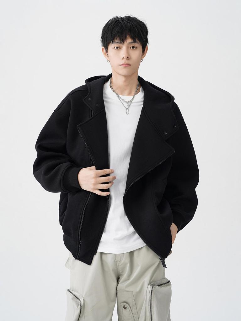 Amerikanischer Unisex Doppel-Reißverschluss-Hoodie: Frühling Schwergewicht Trendmarke Design Emotion Jacke