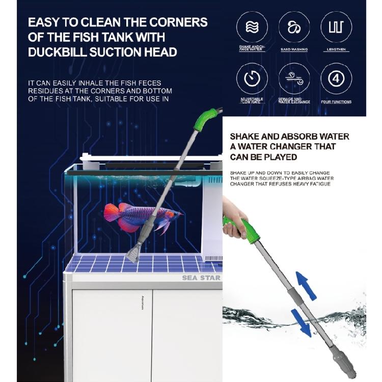 Multiuse Aquariums Cleaning Tool With  Scrapers Water Vacuum For Efficient Glass Eliminations And Sediment Extraction