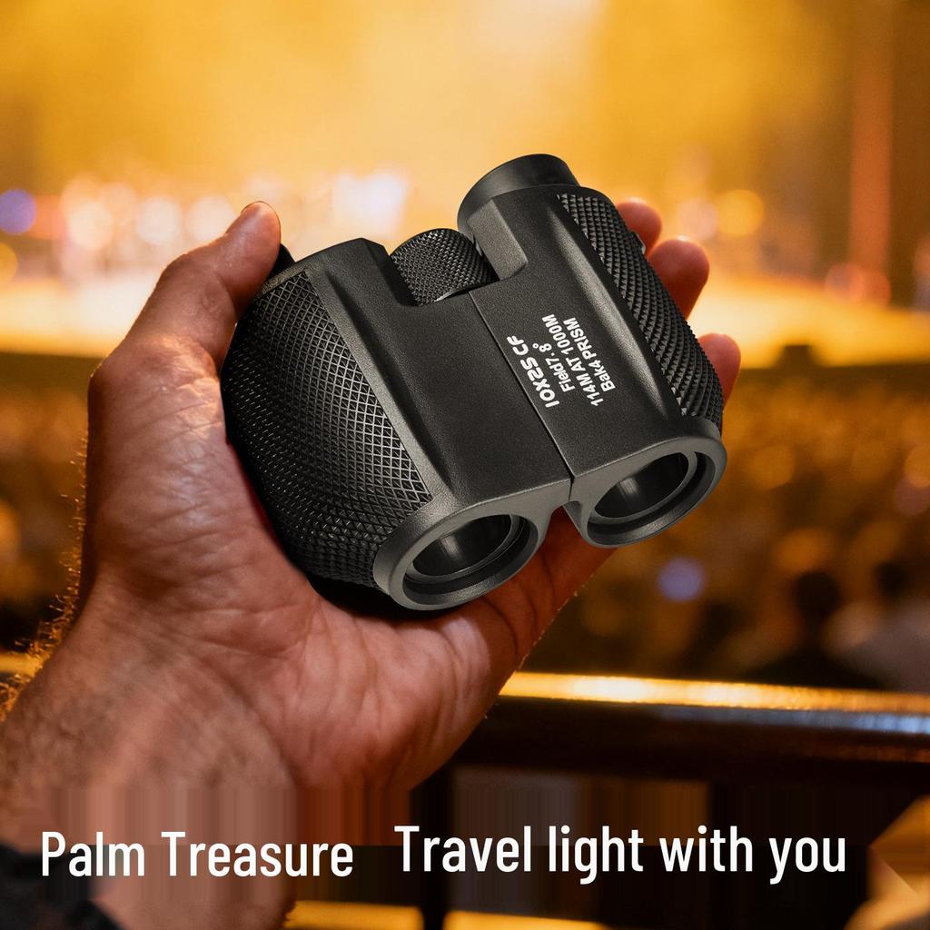 Anti-Paul 10x25 Binoculars with Low-Light Night Vision, High Magnification, Portable for Mountaineering & Camping, HD Quality, Customizable Logo.
