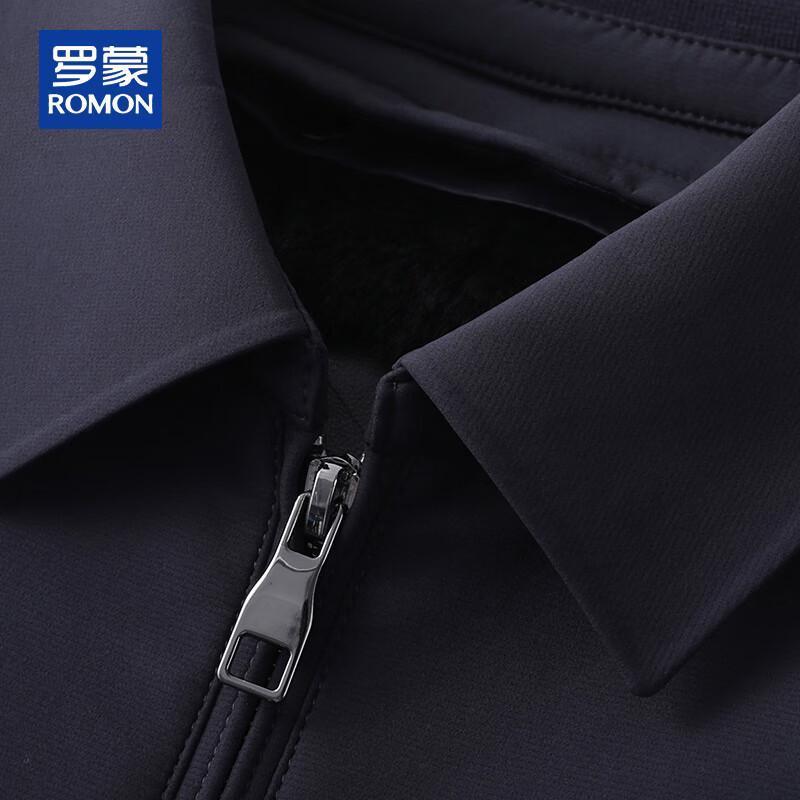 ROMON Men's Detachable Rabbit Fur Lined Winter Executive Jacket