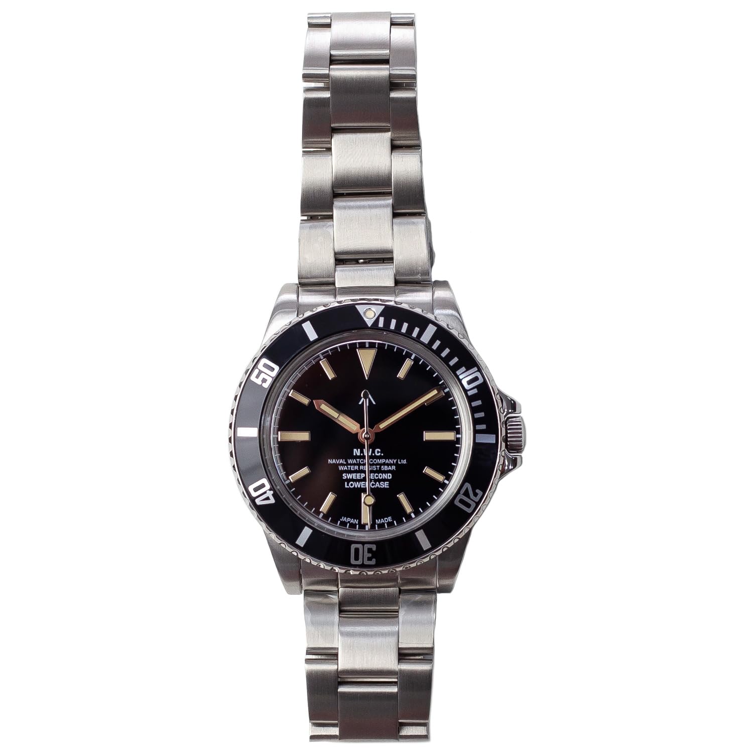 

NAVAL WATCH виробництва LOWERCASE Naval Watch FRXE001 Годинник із потрійним металевим ремінцем Sweep Quartz Зроблено в Японії для чоловіків (ЧОРНИЙ, БЕЗКОШТОВНО)