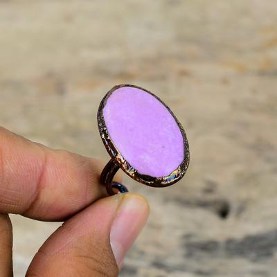 Anillo de fosfosiderita, anillo de cobre electroformado, anillos ajustables, joyería antigua electroformada, anillo de piedras preciosas para regalo, joyería de cobre hecha a mano