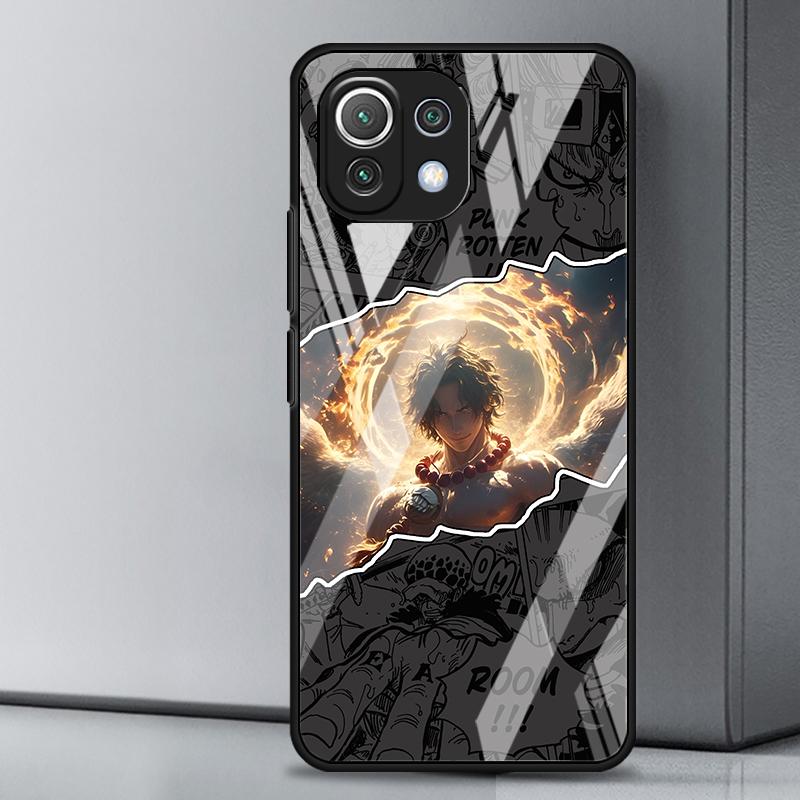 

Чехол Luffy из One Piece для Xiaomi mi 14 10 Pro 12X 10T Note 10 12 12T 11T 13 11 Lite Стеклянная крышка для телефона Xiaomi Mi 11