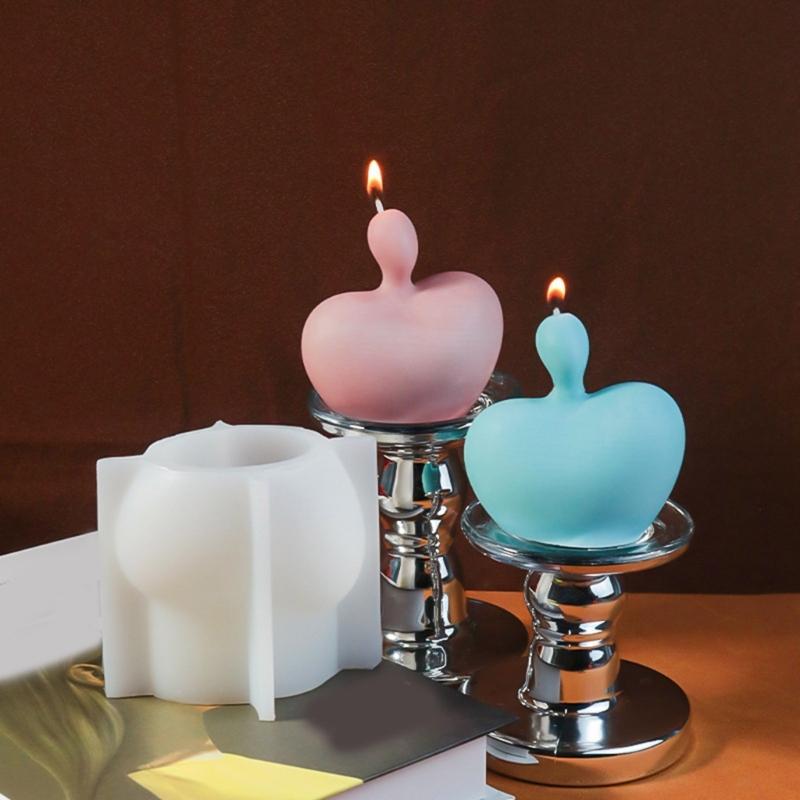 Silicone Candle Mold 3D Heart Shape Room Decors Molds Portrait Art Supplies Silicone Texture for Crafting and Decors