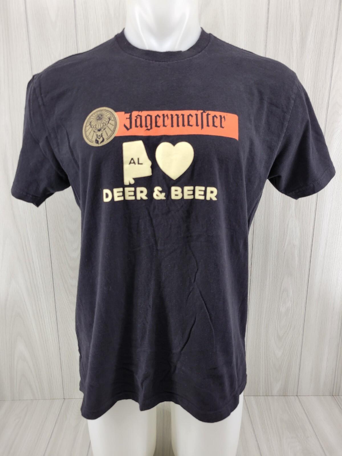 Jagermeister Deer Alabama Men T-shirt Size Large Black T-shirt S