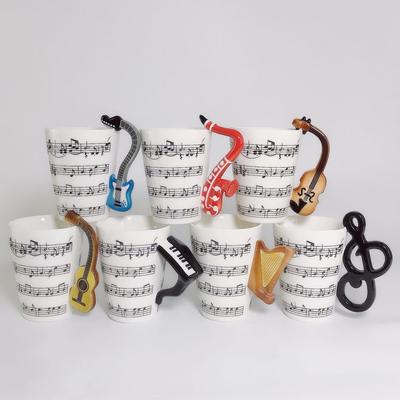 Wasserbecher 3D Musikinstrument Keramiktasse 400ml Musiknote Musikinstrument Keramiktasse Frühstück