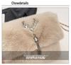 2025 Autumn/Winter Plush Tassel Antler Crossbody Shoulder Bag - Versatile Small Square Fashion Handbag