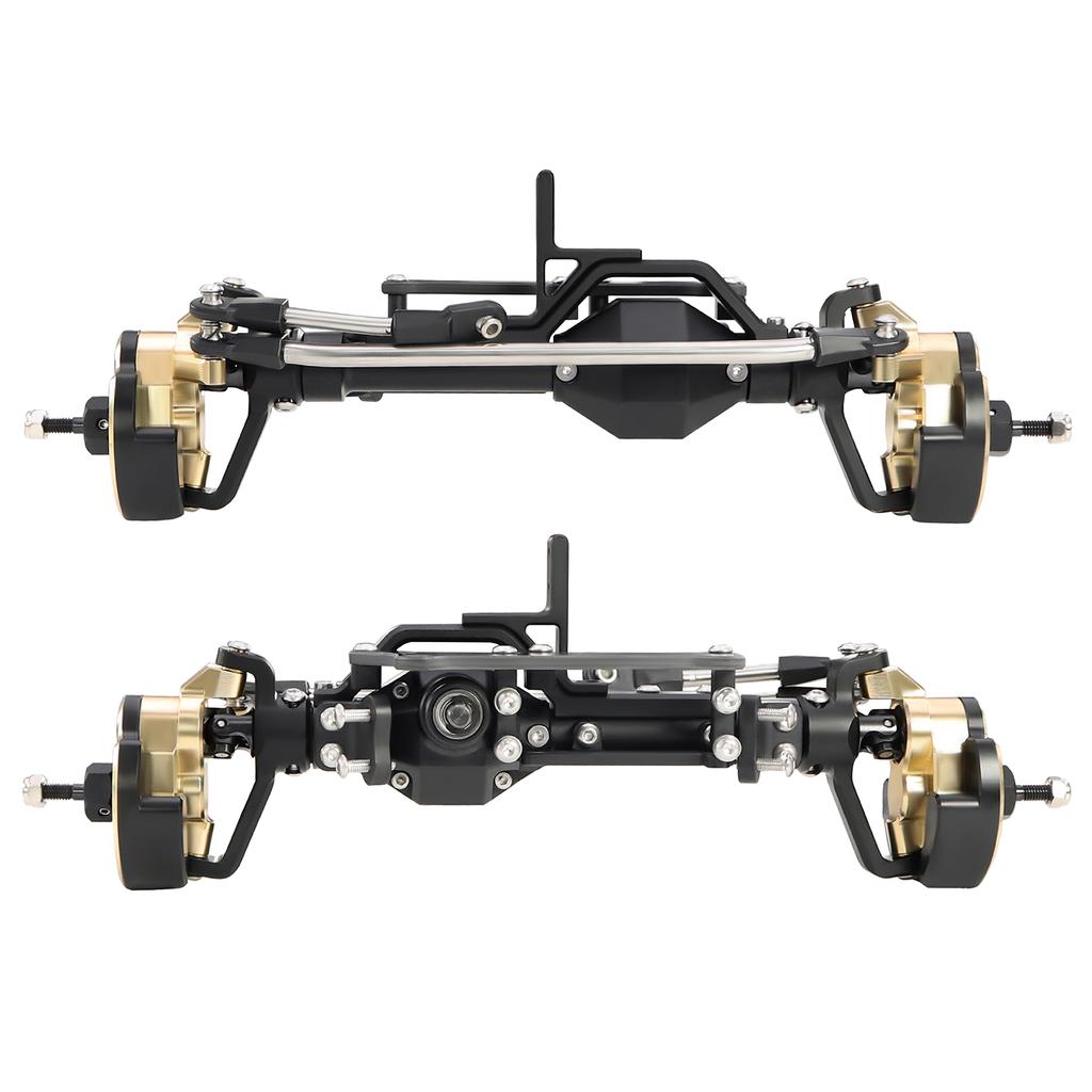 LCG Heavy Aluminum Front Rear Portal Axle Set+Brass Knuckles 50° 4WS for 1/10 RC Crawler Axial Capra 1.9 Chassis