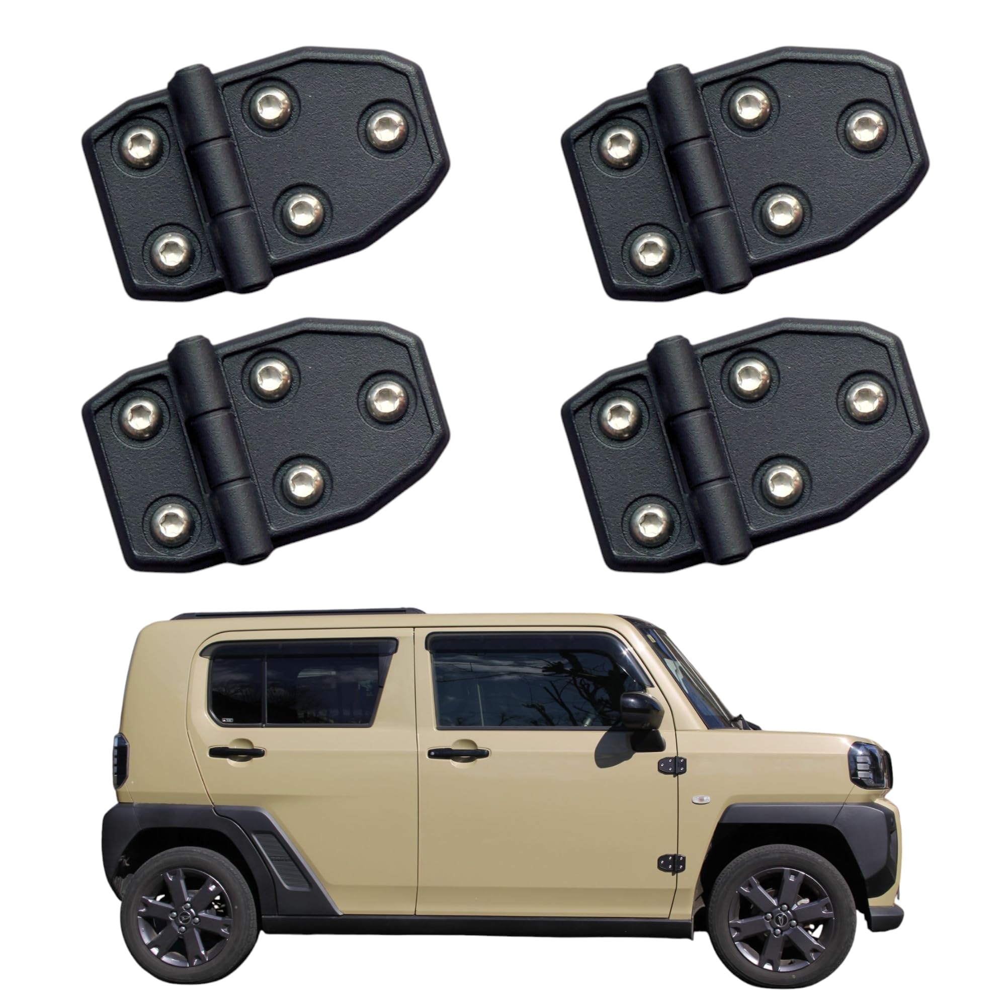 

Dummy hinges for Daihatsu Taft Set of tape stainless steel Custom accessory outer door B (LA900S/LA910S) - 4, double-sided attachment, bolts. parts,