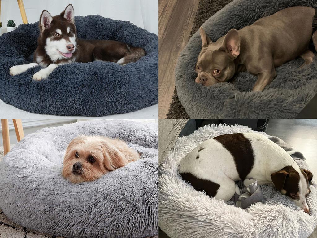 Fluffy Dog Bed Puppy Donut Mat for Cat Indoor Cats Anti-Slip Machine Washable Small Medium Multiple Sizes Colors Calming Pet Bed