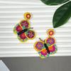 AHAYA Lifelike Animal Earrings 3D Butterfly Parrot Design Dynamic Dangle Vintage Women's Jewelry Unique Personality Statement