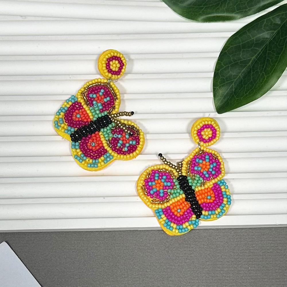AHAYA Lifelike Animal Earrings 3D Butterfly Parrot Design Dynamic Dangle Vintage Women's Jewelry Unique Personality Statement
