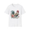 Floral Rooster T-Shirt, Farmhouse Style, Vintage Tees, Gift for Nature Lovers,