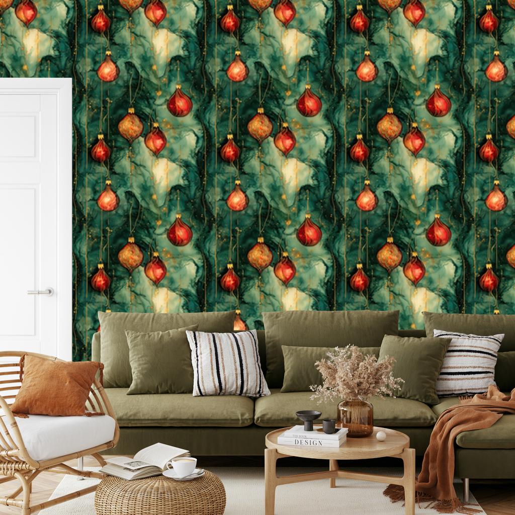 Bottle Green and Green Ink Wallpaper, Yellow Background 50x1000
