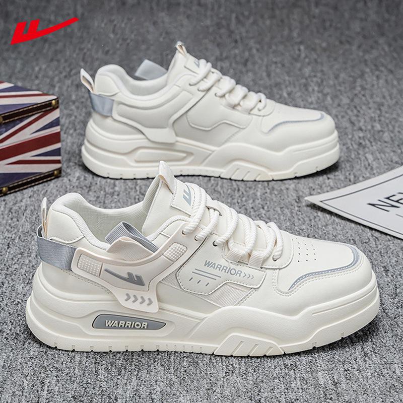 Low-top leather thick baseplate shoes trendy high-value color matching men's shoes