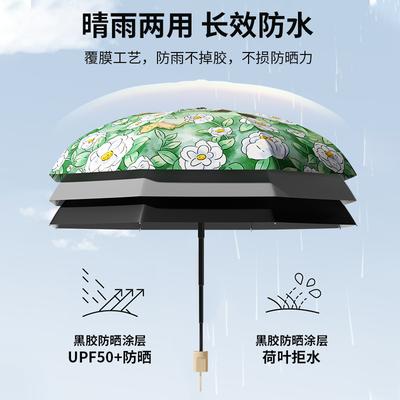 Full Version Ins Wind Oversized Umbrella Folding Manual Reinforcement Thickened Vinyl Weather and Rain Umbrella