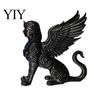 Compact Bookshelf Display Figurine 3D Printed Egyptian Sphinx Collectible Figurine, Statues, Ancient Gods Statue Matte Black Ornaments, Sculpture with