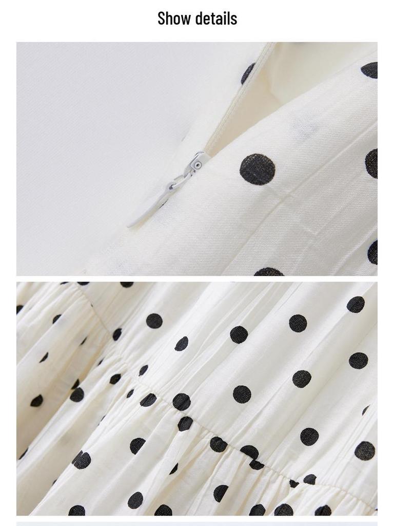 Women's Retro Denim Jacket & Polka Dot Slip Dress Set - 2025 Summer Fashion N66101