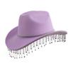 New Western Style Party Rhinestone Decorative Cowboy Hat Metal Chain Fashion Versatile Jazz Hat