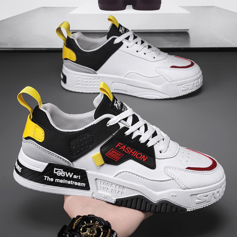 

Men s shoes summer new sports and leisure board shoes Hong Kong style versatile shoes white shoes men s thick soles 44