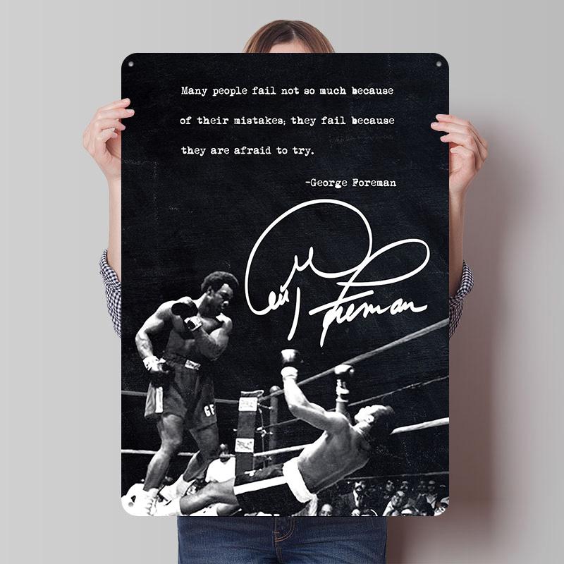 Joe Frazier Boxer Metal Posters Custom Vintage Metal Signs Wall Art Retro Tin Plaque for Man Cave Bedroom Decoration Gaming Home