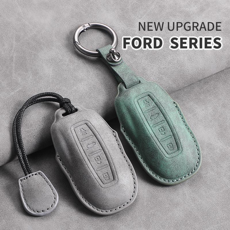 4 Buttons Leather Car Remote Key Case Cover for Ford Tourneo Custom 2025 Equator Sport Equator for JMC Territory Key Accessories