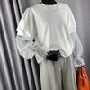 C S In The Room Women Shaman Puff Layered Round neCk Long Sleeve T ShirT 3ColorS