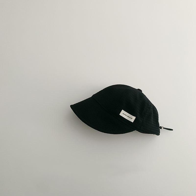 Children's Large Shade Hat Spring and Autumn Boys and Girls Concave Drawstring Fisherman Hat Collapsible Cap
