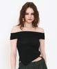 Cecese Off Shoulder Knit Top Black