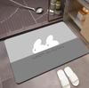 Tappetino Ispessito da Bagno con Stampa Semplice Tappeti Antiscivolo da Bagno Lato Lavabo Vasca da Bagno Tappeto da Pavimento Tappetino Ingresso Doccia Imbottitura 3D in Memory Foam