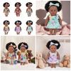 12inch Realistic Black Girl Doll with Natural Curly Afro Hair Safe Reborns Toy For Children Collectible Comforting