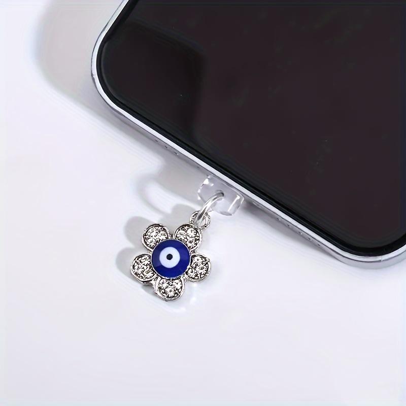 

Заглушка от пыли для мобильного телефона, сплав, стразы, подвеска в виде ладони, глаза дьявола, цветка, украшения для мобильного телефона For iPhone5-14