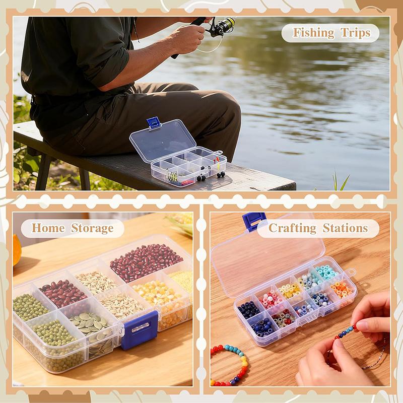 1/5/10pcs Storage Box 10grids Detachable Compartment Organizers Transparent Plastic Storage Case Beads Diamond Container TMZ