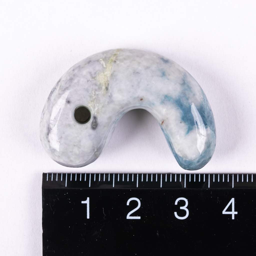 Itoigawa Natural Jadeite Irikonzawa Excellent Japanese National Jomon Power Stone Paulownia Wood MT0755 Magatama, Blue, Luster, Stone, [Special