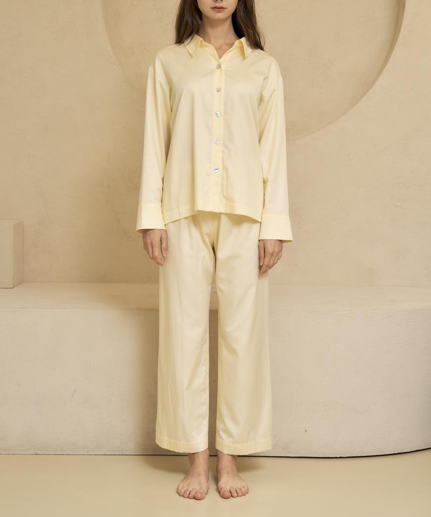 Keontueosong Yellow Cotton Modal Pajama Set